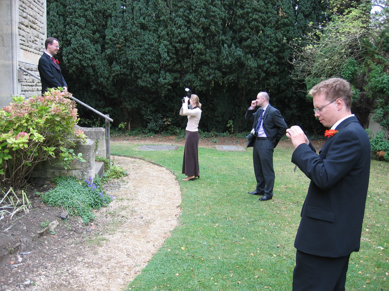 Mark has his photo taken